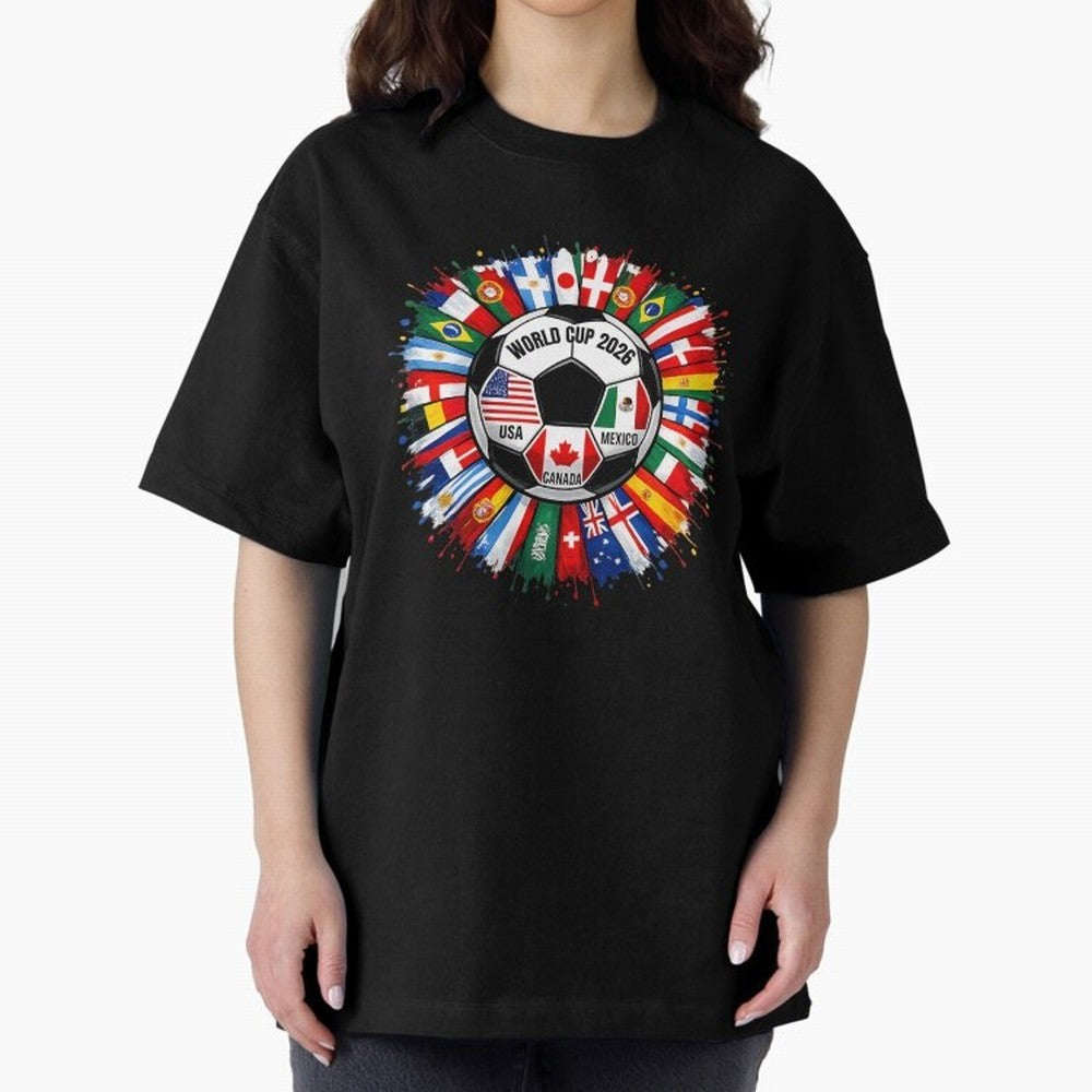 World Cup 2026 Shirt Soccer Tournament Fan Design International Flags Football Graphic Tee Sports Lover Gift Classic T-Shirt Make Your Look Match Match Day Hype around FIFA World Cup 2026 USA Canada Mexico, Neymar, Haaland and Cristiano Ronaldo,