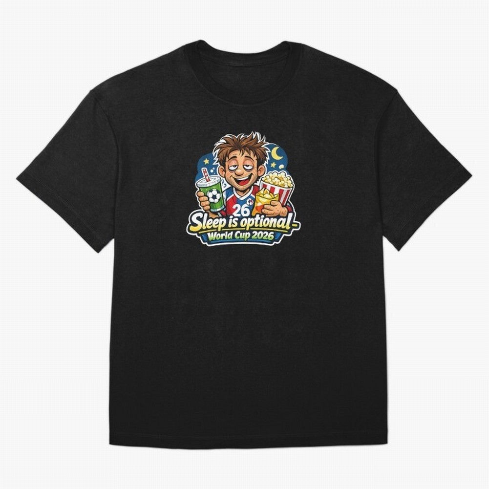 Sleep Is Optional ¨C World Cup 2026 Funny Soccer Fan Night Design Classic T-Shirt Refresh the FIFA World Cup 2026 Group Stage Journey through Neymar, Haaland and Cristiano Ronaldo Highlights, Argentina, France and Brazil Pride, Match Day