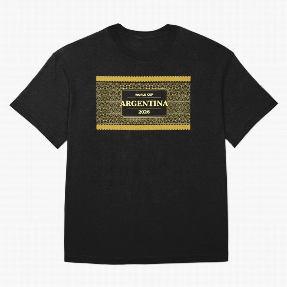 Argentina Football Fan 2026 Black Gold Luxury ¡ª Defending Champions Classic T-Shirt Remember Match Day Hype around FIFA World Cup 2026 Group Stage, Messi, Neymar and Mbappe, Netherlands, Match Day Excitement, Supporter Culture, Golden Goals and
