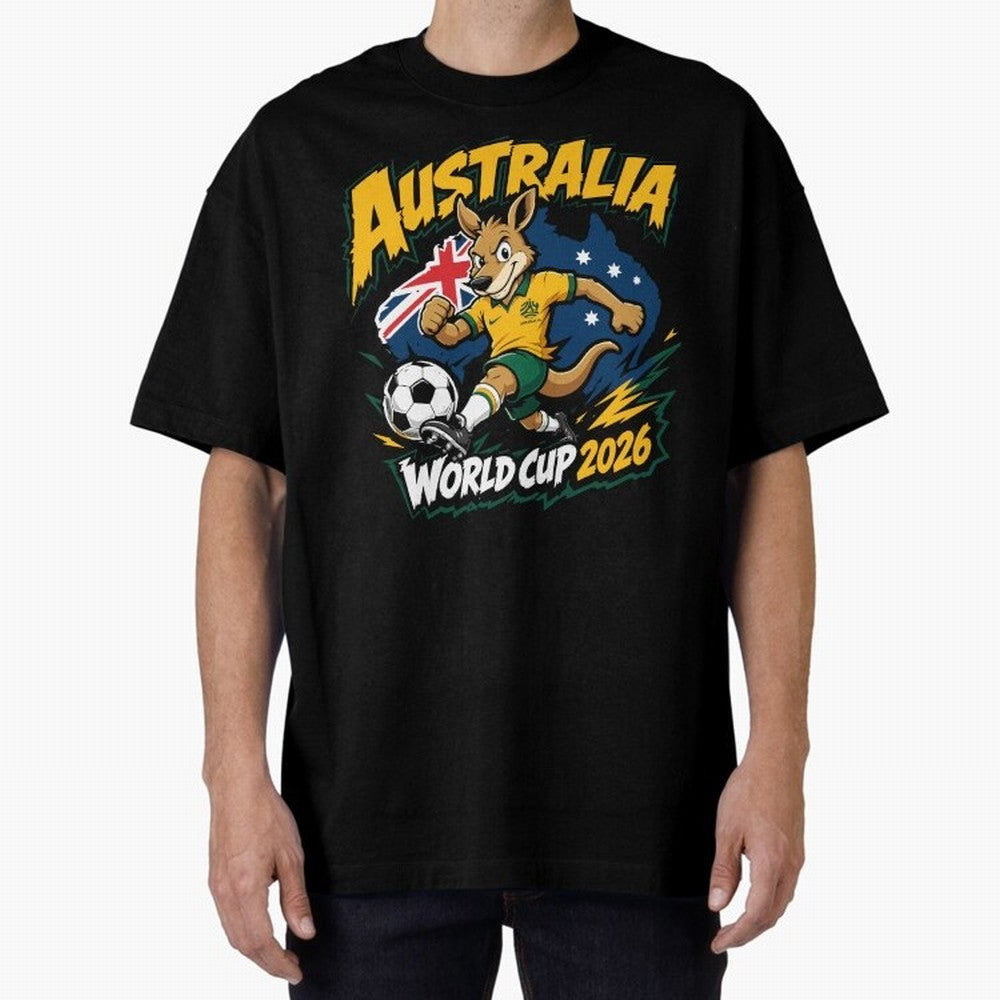Australia World Cup 2026 Soccer Kangaroo Fan Design Classic T-Shirt Embrace FIFA World Cup 2026 Group Stage for Fans of Messi and Cristiano Ronaldo and Brazil, Portugal and Argentina, Bringing Stadium Memories, Football Loyalty, International