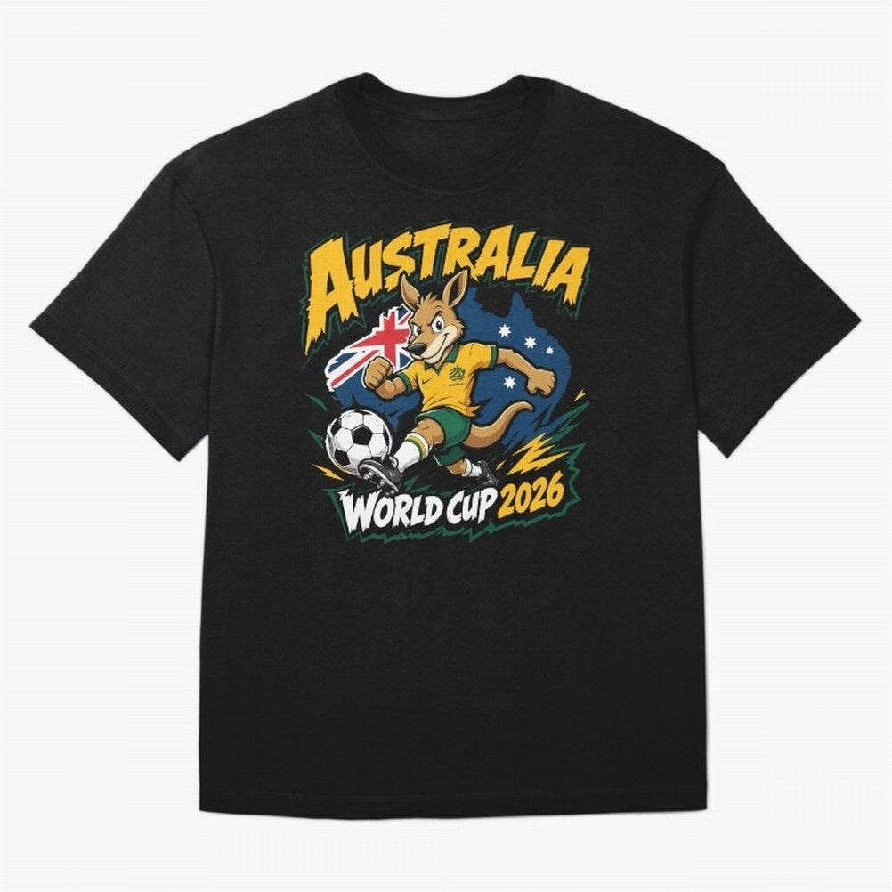 Australia World Cup 2026 Soccer Kangaroo Fan Design Classic T-Shirt Embrace FIFA World Cup 2026 Group Stage for Fans of Messi and Cristiano Ronaldo and Brazil, Portugal and Argentina, Bringing Stadium Memories, Football Loyalty, International