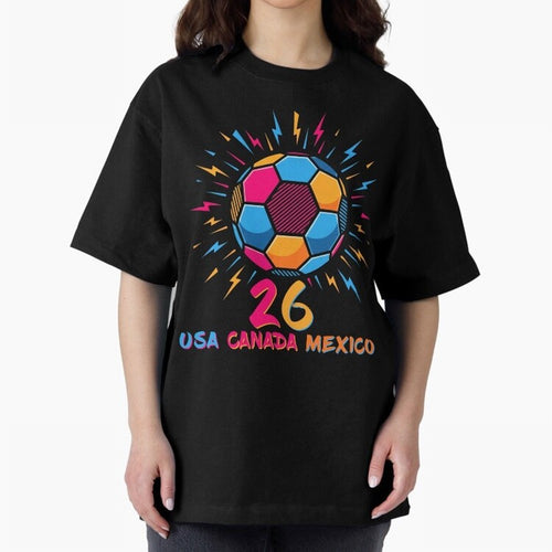 2026 Colorful Soccer Ball USA Canada Mexico 26 Classic T-Shirt Get Ready for Global Football Passion for FIFA World Cup 2026 USA Canada Mexico, Celebrating Neymar, Spain, Football Passion, Legendary Performances, Festival Vibes and Supporter