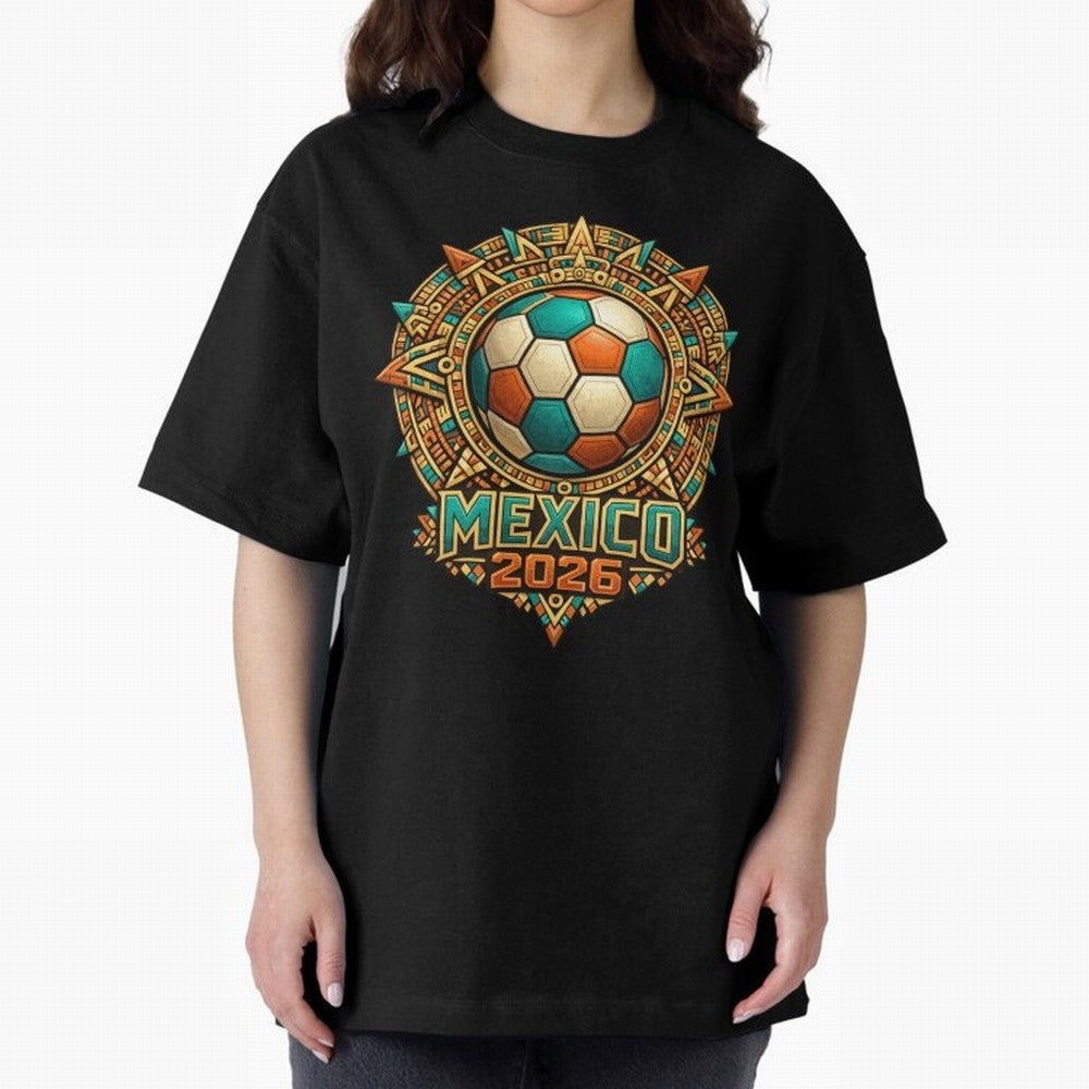 Mexico 2026 World Cup T-Shirt - Aztec Soccer Design - Mexican Heritage Football Tee Classic T-Shirt Relive Global Football Passion for FIFA World Cup 2026 Group Stage, Highlighting Mbappe and Neymar, Brazil, Soccer Culture, Superstar Moments,