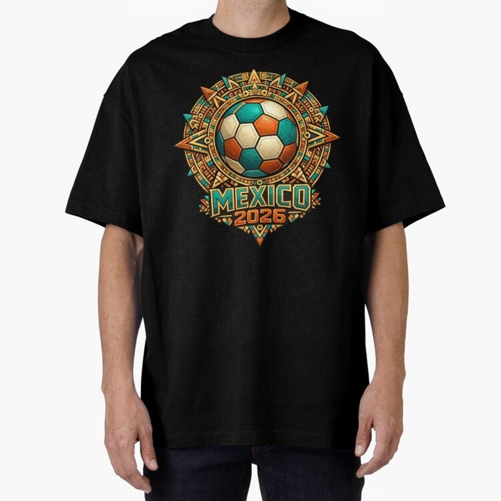 Mexico 2026 World Cup T-Shirt - Aztec Soccer Design - Mexican Heritage Football Tee Classic T-Shirt Relive Global Football Passion for FIFA World Cup 2026 Group Stage, Highlighting Mbappe and Neymar, Brazil, Soccer Culture, Superstar Moments,