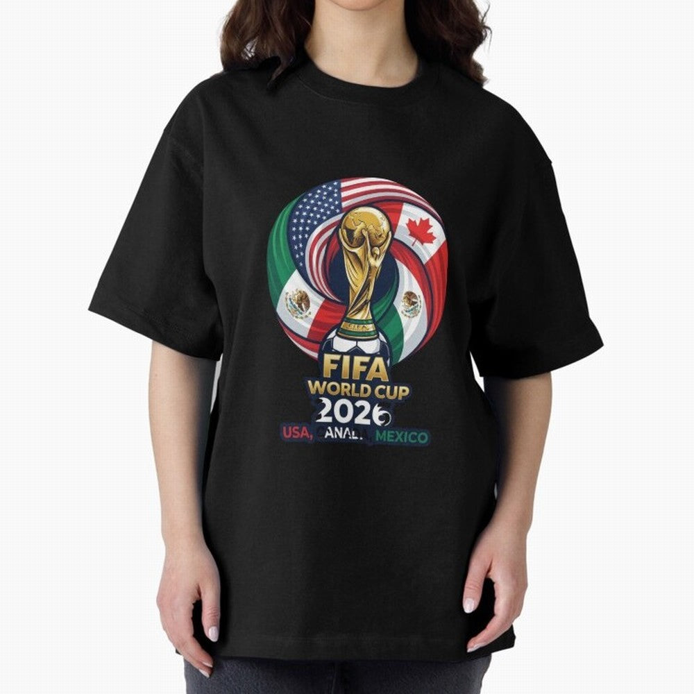 Glossy Host Nations Trophy Shield Classic T-Shirt Stand with FIFA World Cup 2026 USA Canada Mexico Spirit, Filled with Argentina, Messi, Goal Celebration Energy, Supporter Heritage, Football Icons and Worldwide Tournament Joy; Perfect for People
