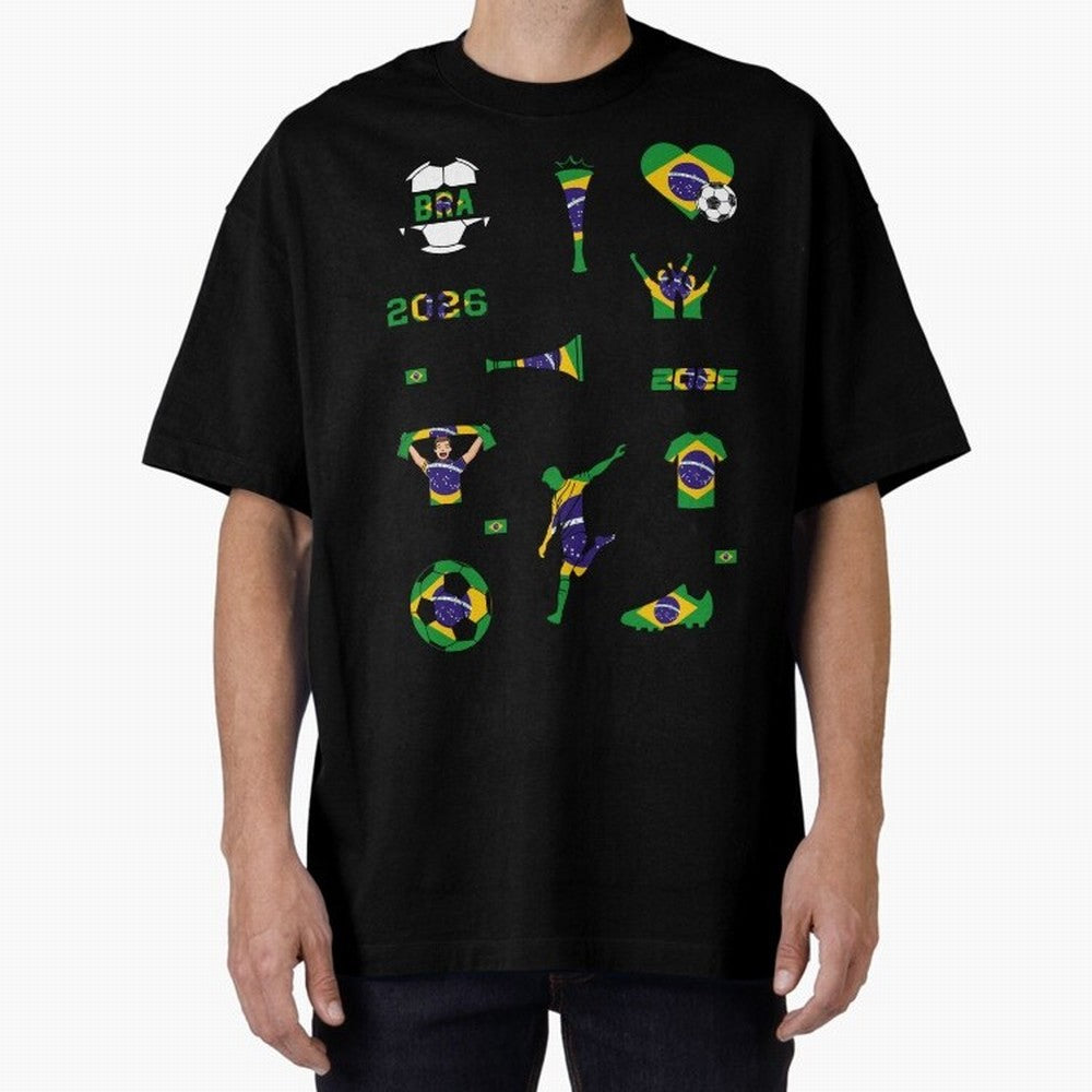Brazil 2026 Soccer Collection Classic T-Shirt Celebrate Classic Football Spirit in FIFA World Cup 2026 USA Canada Mexico for Fans of Neymar and France and Portugal, Bringing Global Supporter Spirit, Legendary Goals, National Colors and Tournament
