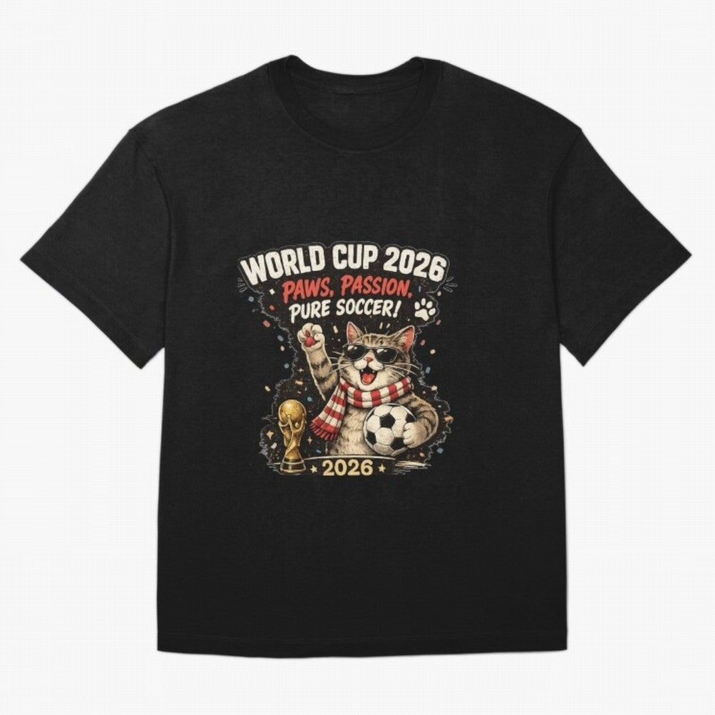 World Cup 2026 Funny Cat Soccer Retro Shirt Classic T-Shirt Back the Journey through FIFA World Cup 2026 Group Stage for Fans of CR7 and France and Portugal, Bringing Champion Mindset, Group Stage Buzz, Knockout Tension and Passionate Fan Culture;