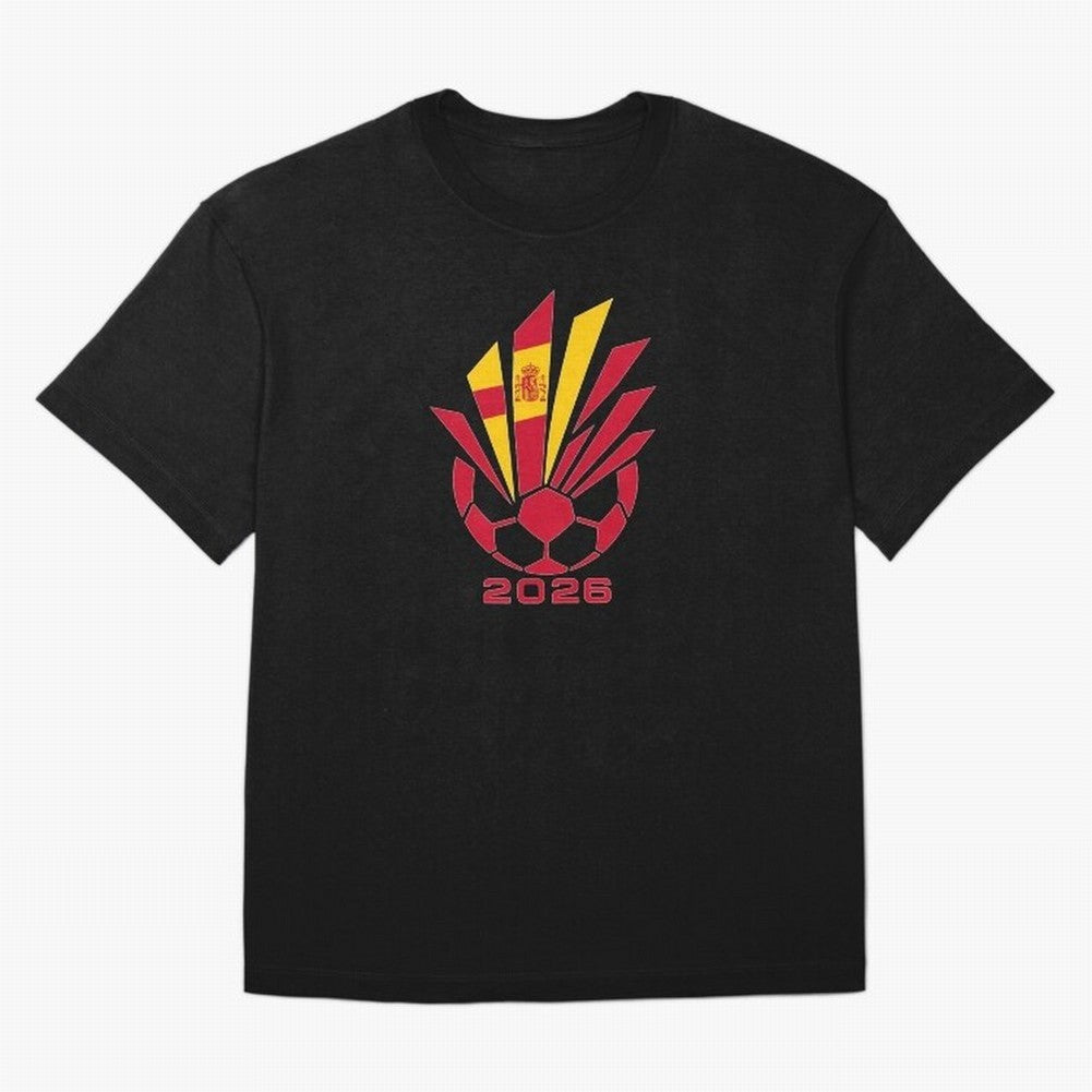Spain Soccer 2026 Flag Burst Emblem Classic T-Shirt Show Love for Legendary Goals in FIFA World Cup 2026 USA Canada Mexico for Fans of Messi, Neymar and Mbappe and England, Bringing Stadium Chants, National Pride, Trophy Dreams and Unforgettable