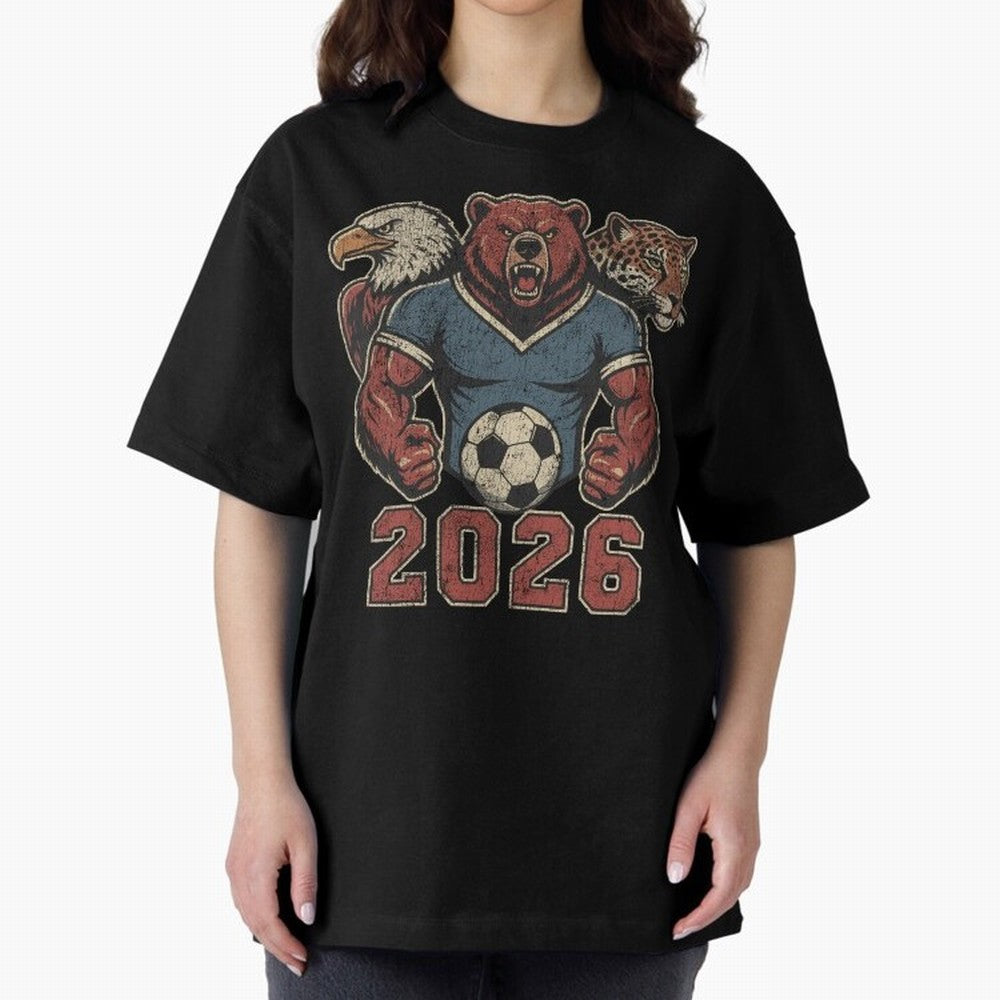 World Cup 2026 Host Mascots | USA Canada Mexico Soccer Classic T-Shirt Discover Global Football Passion for FIFA World Cup 2026, Inspired by Mbappe, Portugal, Classic Soccer Heritage, Championship Pressure, Fan Loyalty and International Pride; Made