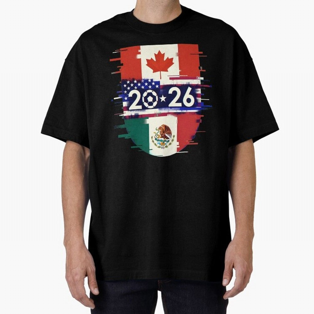 Glitched United 2026 - North America Emblem Cup Classic T-Shirt Elevate Match Day Hype around FIFA World Cup 2026 USA Canada Mexico, CR7 and Messi, England, Fan Favorite Moments, National Team Passion, Big Match Drama and Soccer History; Built for