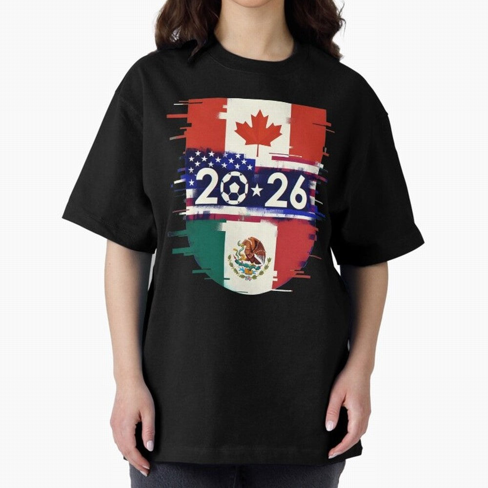 Glitched United 2026 - North America Emblem Cup Classic T-Shirt Elevate Match Day Hype around FIFA World Cup 2026 USA Canada Mexico, CR7 and Messi, England, Fan Favorite Moments, National Team Passion, Big Match Drama and Soccer History; Built for