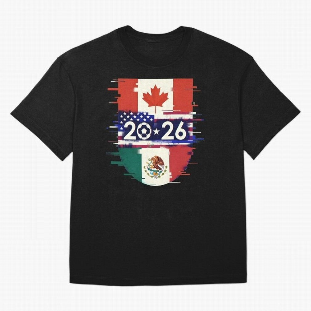 Glitched United 2026 - North America Emblem Cup Classic T-Shirt Elevate Match Day Hype around FIFA World Cup 2026 USA Canada Mexico, CR7 and Messi, England, Fan Favorite Moments, National Team Passion, Big Match Drama and Soccer History; Built for