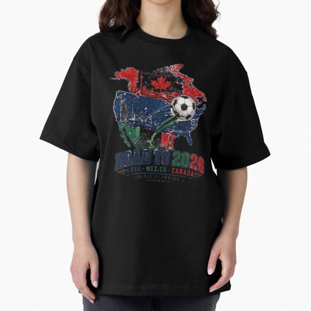 Road to 2026 USA Mexico Canada Soccer Badge Classic T-Shirt Bring International Match Energy to the FIFA World Cup 2026 USA Canada Mexico Journey through CR7 and Messi Highlights, France Pride, Football History, Final Match Energy, Crowd Noise and