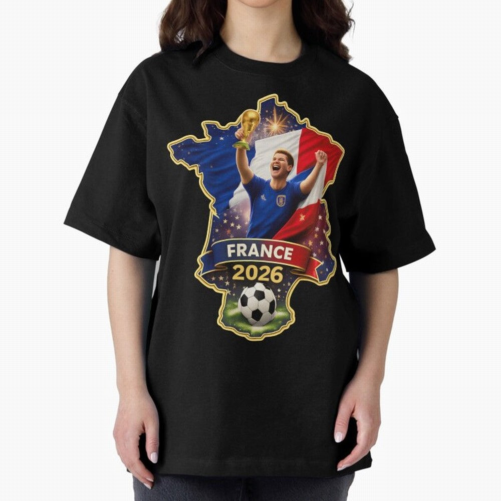 France Map Silhouette 2026 Football Victory Graphic Classic T-Shirt Make Memories around FIFA World Cup 2026 for Fans of Haaland and France and Portugal, Bringing Tournament Hype, Historic Matchups, Family Viewing Parties and Global Sports Pride;