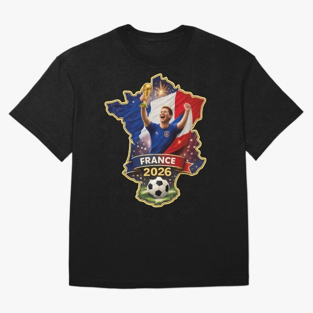 France Map Silhouette 2026 Football Victory Graphic Classic T-Shirt Make Memories around FIFA World Cup 2026 for Fans of Haaland and France and Portugal, Bringing Tournament Hype, Historic Matchups, Family Viewing Parties and Global Sports Pride;