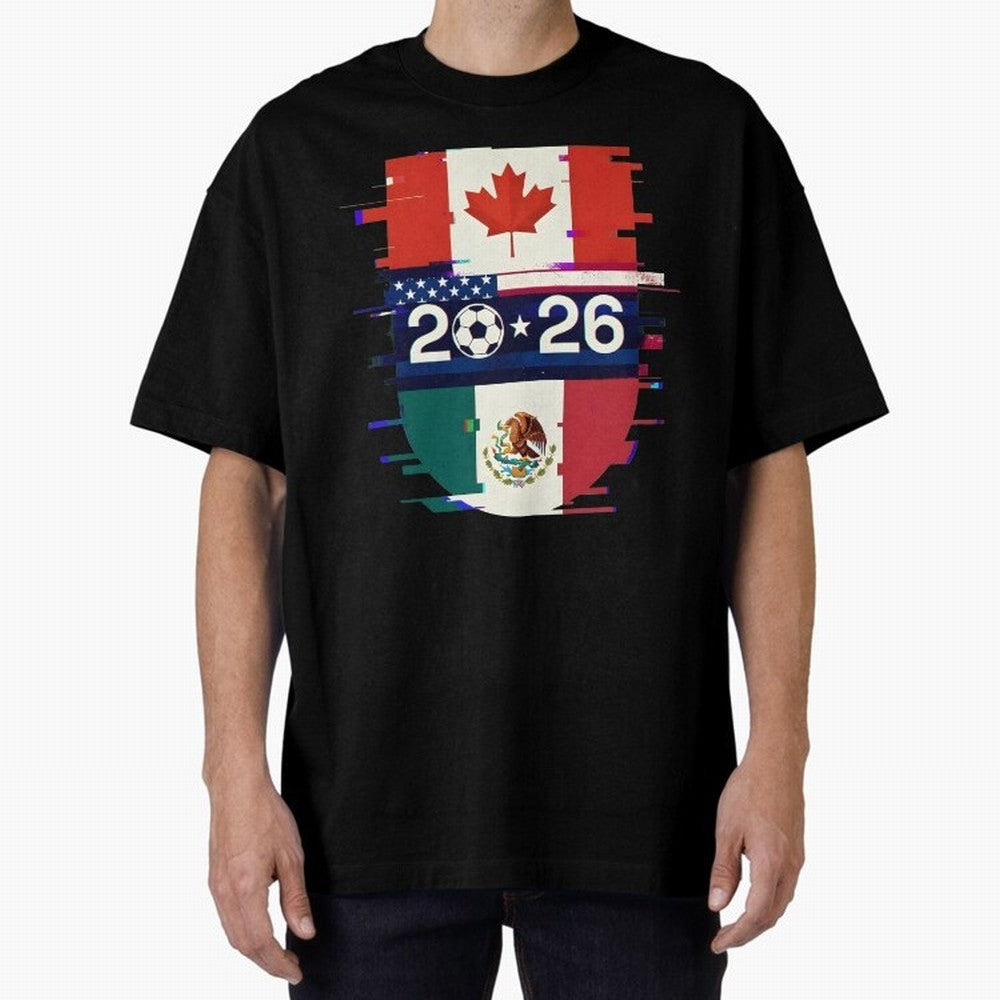 Glitched United 2026 - North America Emblem Cup Classic T-Shirt Make Your Look Match FIFA World Cup 2026 Filled with Messi, Neymar and Mbappe, England, France and Netherlands Energy, Stadium Chants, National Pride, Trophy Dreams and Unforgettable