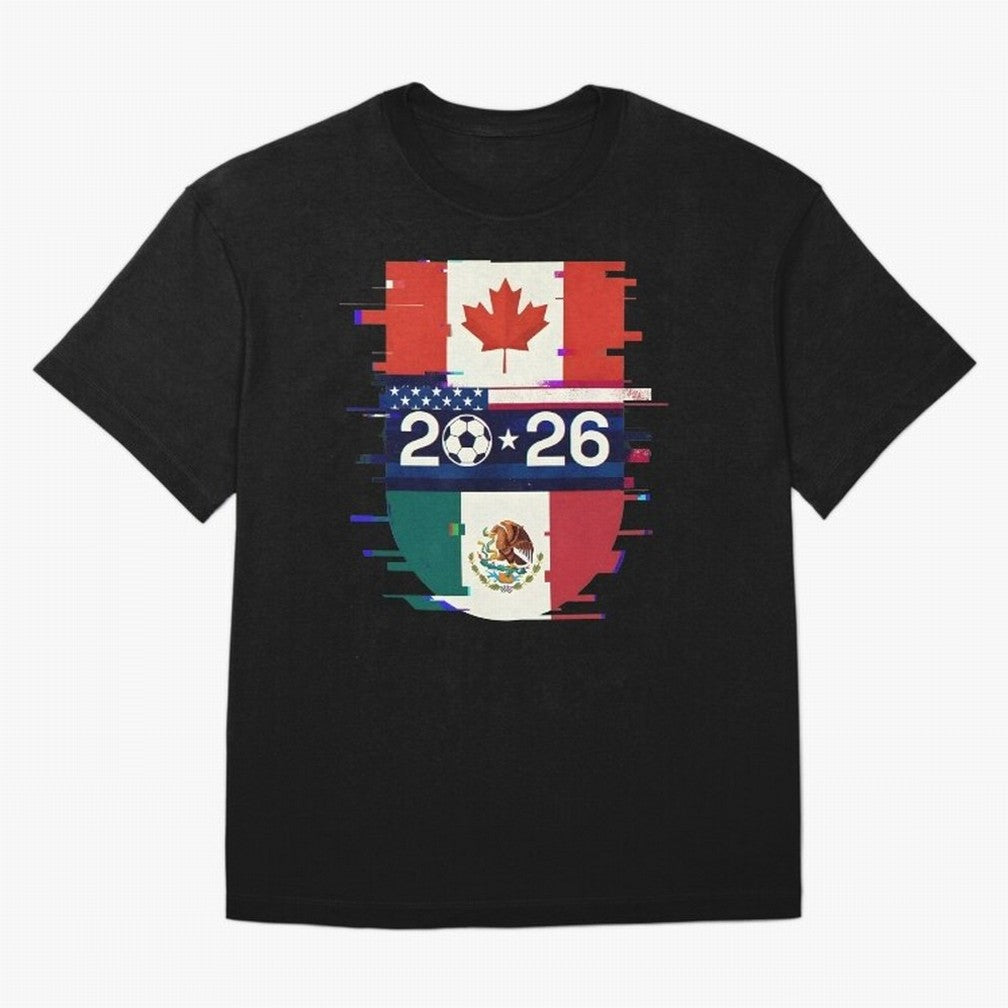 Glitched United 2026 - North America Emblem Cup Classic T-Shirt Make Your Look Match FIFA World Cup 2026 Filled with Messi, Neymar and Mbappe, England, France and Netherlands Energy, Stadium Chants, National Pride, Trophy Dreams and Unforgettable
