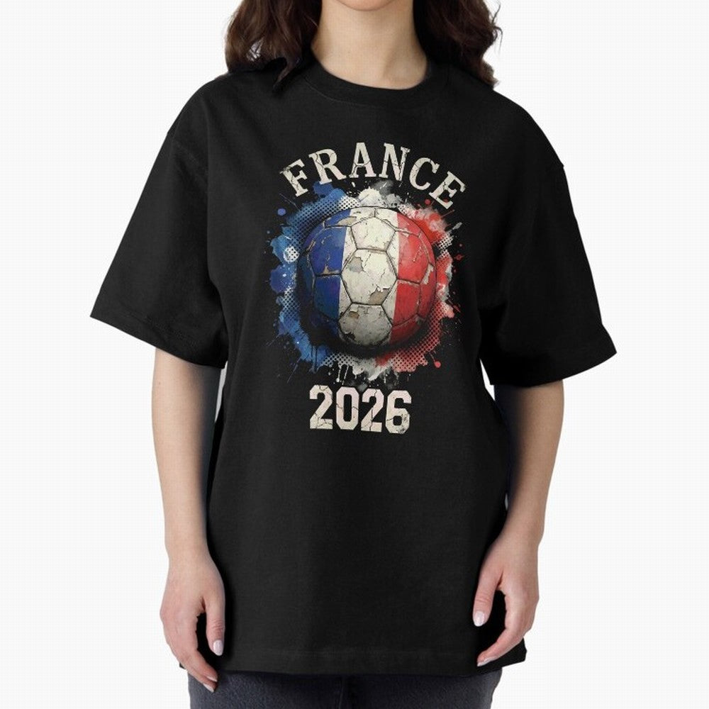 France 2026 Football Art | Vintage Tricolor Soccer Ball Splash Design Classic T-Shirt Show Championship Spirit for Match Day Hype around FIFA World Cup 2026 USA Canada Mexico, CR7, Brazil, Portugal and Argentina, Football History, Final Match