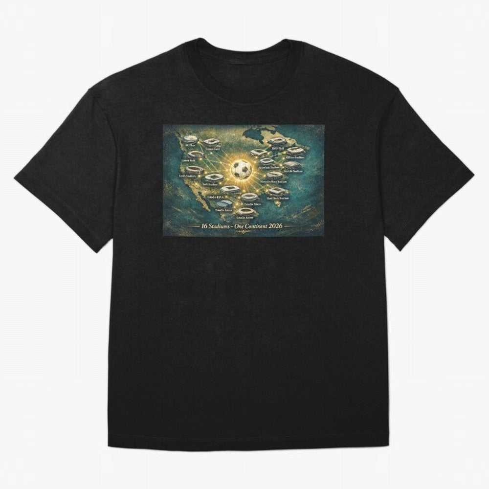 2026 Stadiums Across North America World Cup Classic T-Shirt Bring Supporter Culture to Match Day Hype around FIFA World Cup 2026 USA Canada Mexico, Mbappe and Neymar, Spain, Match Day Excitement, Supporter Culture, Golden Goals and Global Football