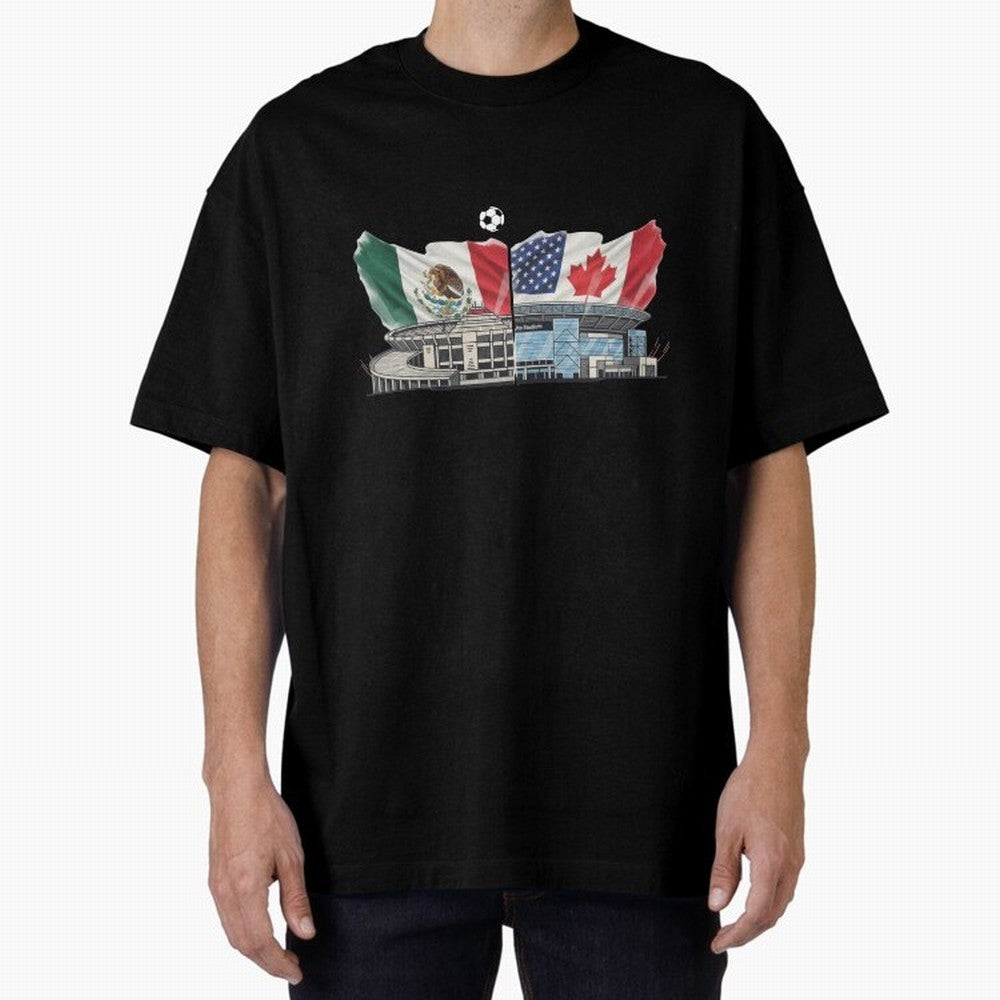 2026 World Cup Opening & Final ¨C Azteca Stadium Mexico & MetLife Stadium USA ¨C Football Design with Mexican, Canadian & US Flags Classic T-Shirt Make Every Match About FIFA World Cup 2026 Group Stage Spirit, Celebrating Brazil, Portugal and