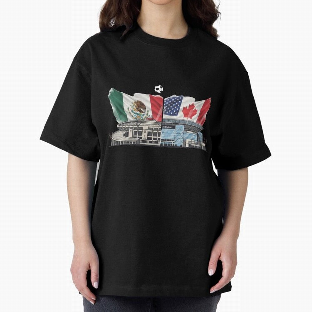 2026 World Cup Opening & Final ¨C Azteca Stadium Mexico & MetLife Stadium USA ¨C Football Design with Mexican, Canadian & US Flags Classic T-Shirt Make Every Match About FIFA World Cup 2026 Group Stage Spirit, Celebrating Brazil, Portugal and
