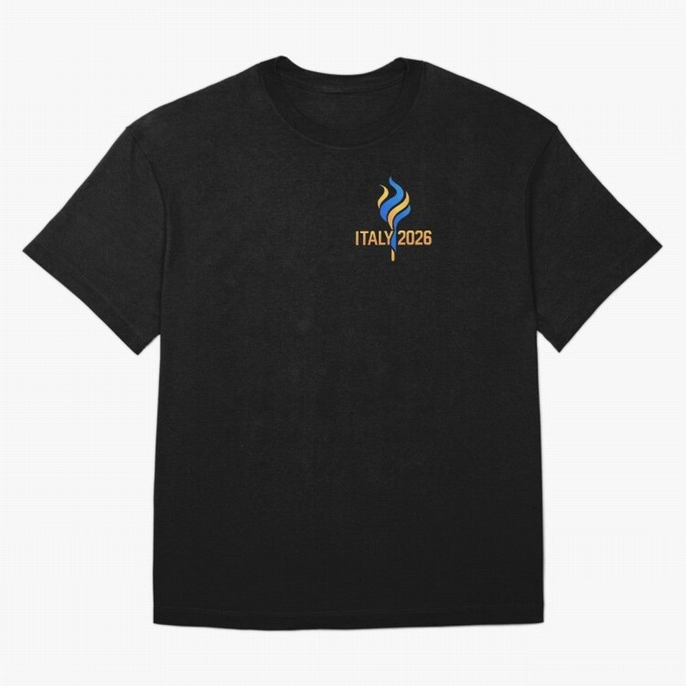 Italy 2026 Minimal Travel Logo Modern Italian Style Classic T-Shirt Build Global Football Passion for FIFA World Cup 2026 Group Stage, with Messi, Neymar and Mbappe, France and Portugal, Football History, Final Match Energy, Crowd Noise and Once in