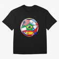 Soccer with various flags Classic T-Shirt Carry the Dream of FIFA World Cup 2026 Group Stage Spirit, Driven by Argentina and Brazil, Messi and Cristiano Ronaldo, Football History, Final Match Energy, Crowd Noise and Once in a Lifetime Moments;