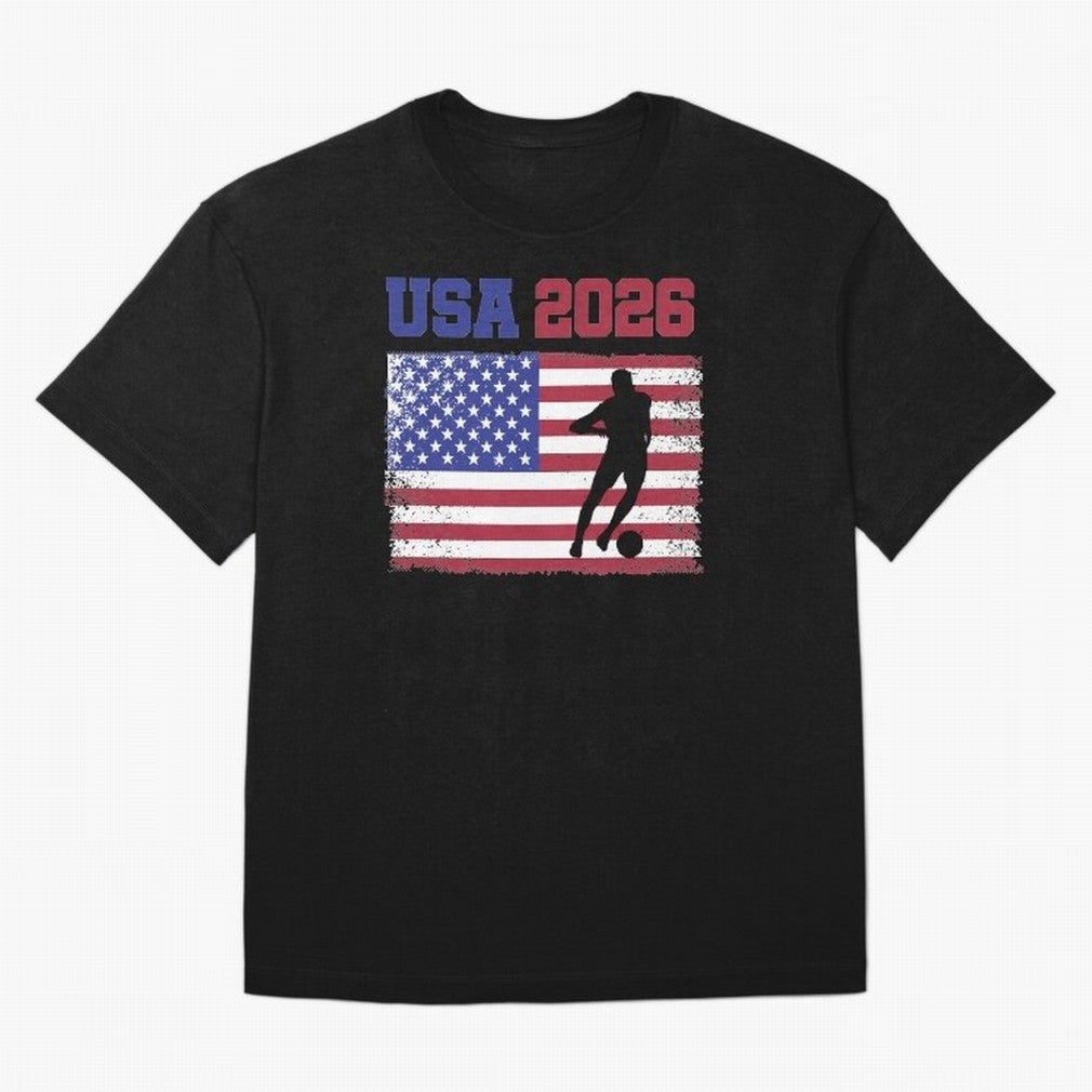 USA Soccer Fan 2026 United States American Flag Classic T-Shirt Stand with FIFA World Cup 2026 USA Canada Mexico for Fans of Cristiano Ronaldo and Argentina and Brazil, Bringing Stadium Chants, National Pride, Trophy Dreams and Unforgettable