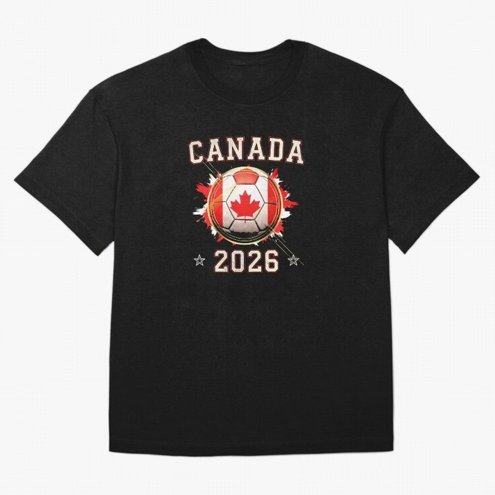Front Print Canada Soccer World Cup 2026 - Canadian Fan Gift T-Shirt_84561562 Classic T-Shirt Bring Global Tournament Vibes to Match Day Hype around FIFA World Cup 2026 Group Stage, Cristiano Ronaldo, Haaland and CR7, Argentina, France and Brazil,