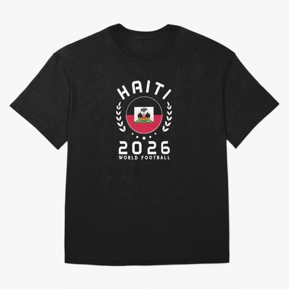 World Cup 2026 Haiti Football Fan Haitian Supporter T-Shirt_84687246 Classic T-Shirt Unlock Global Football Passion for FIFA World Cup 2026 Group Stage, Highlighting CR7 and Messi, France and Portugal, Classic Soccer Heritage, Championship