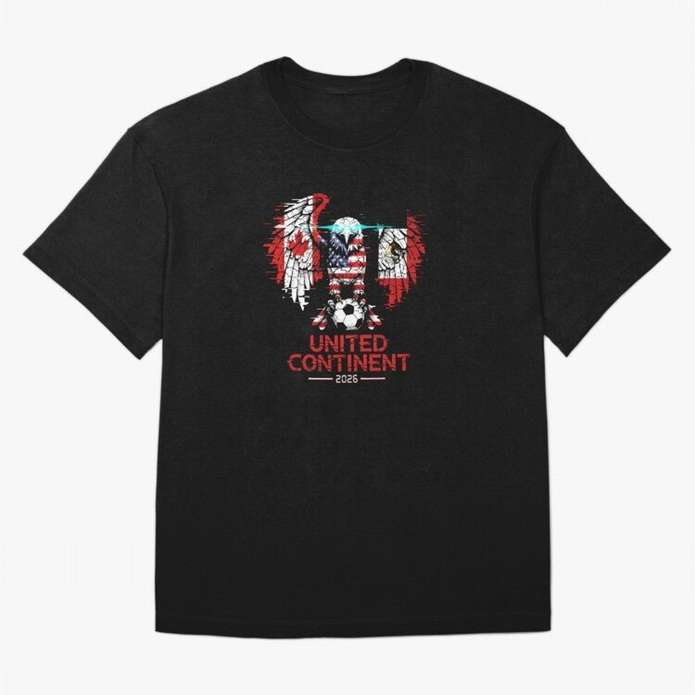 Glitched North America Eagle World Cup Soccer 2026 T-Shirt_83958408 Classic T-Shirt Carry National Pride through Global Football Passion for FIFA World Cup 2026 USA Canada Mexico, Featuring Haaland and Mbappe, Portugal, Goal Celebration Energy,