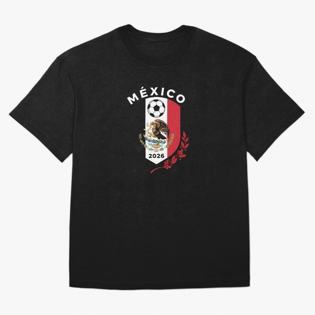 Mexico Emblem World Cup Soccer 2026 Football Crew T-Shirt_83050167 Classic T-Shirt Enjoy the Biggest Football Party of Global Football Passion for FIFA World Cup 2026 Group Stage, Celebrating CR7 and Messi, Argentina, France and Brazil, Classic