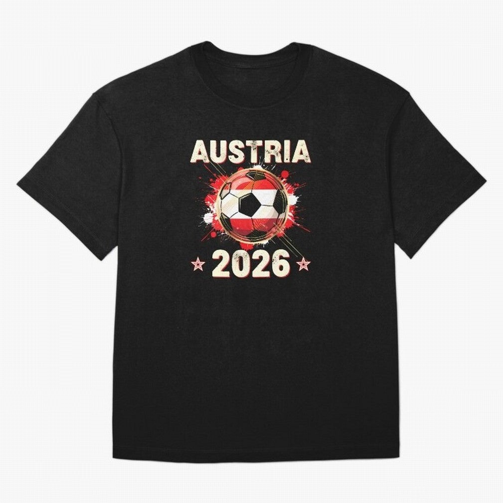World Cup 2026 Austria Soccer Ball North America - Austrian Fan Gift T-Shirt_85028223 Classic T-Shirt Show Fan Pride Across the FIFA World Cup 2026 USA Canada Mexico Journey through Messi and Cristiano Ronaldo Highlights, Spain Pride, Stadium