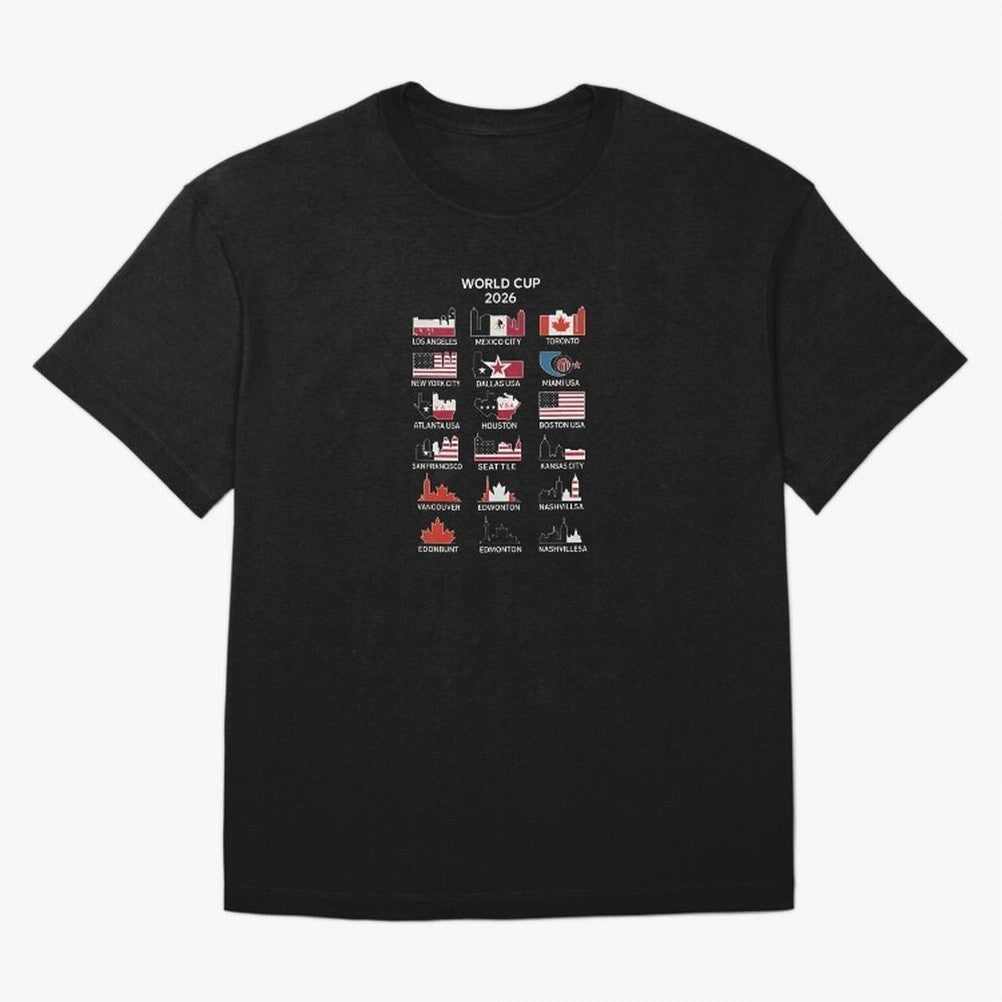 World Cup 2026 Host Cities T-Shirt_84292126 Classic T-Shirt Upgrade Match Day Hype around FIFA World Cup 2026 Group Stage, Messi, CR7 and Mbappe, Brazil, Stadium Chants, National Pride, Trophy Dreams and Unforgettable Football Memories; Perfect for