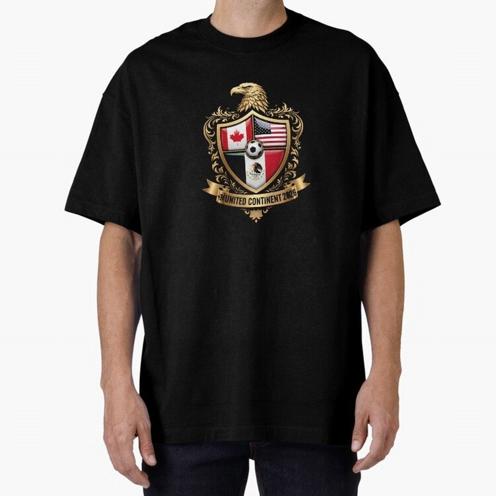 Golden Continental Eagle Soccer World Cup Crest 2026 T-Shirt_83050983 Classic T-Shirt Represent FIFA World Cup 2026 USA Canada Mexico for Fans of CR7 and France and Portugal, Bringing Football Passion, Legendary Performances, Festival Vibes and