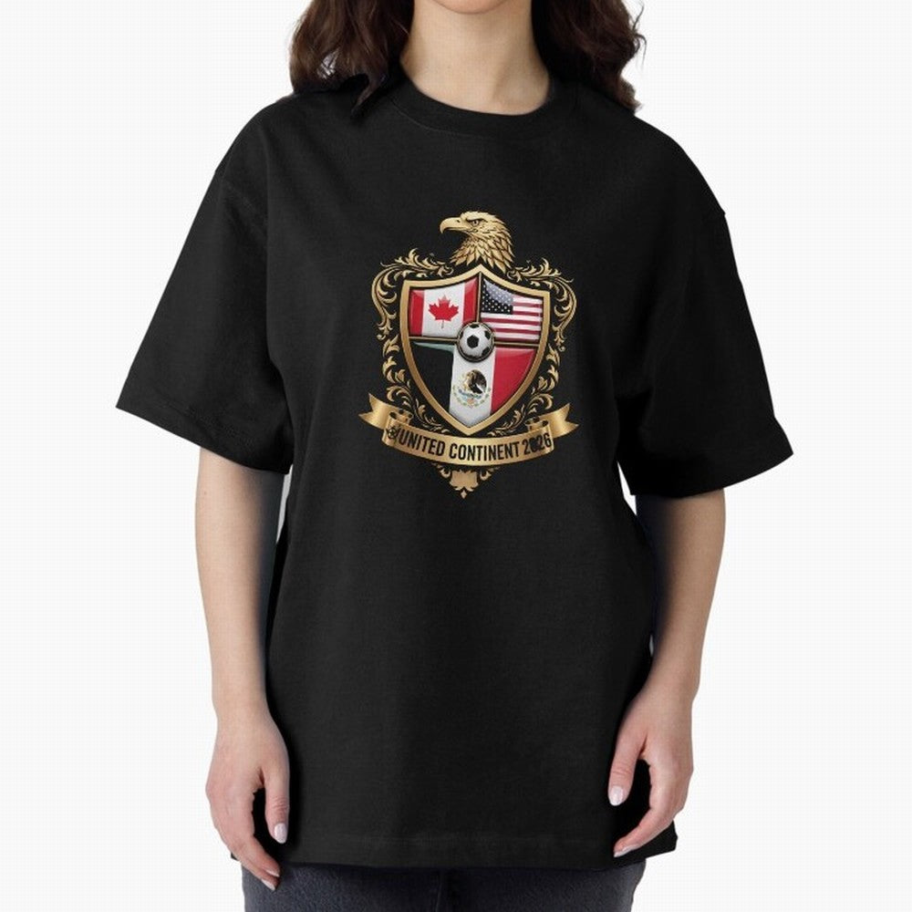 Golden Continental Eagle Soccer World Cup Crest 2026 T-Shirt_83050983 Classic T-Shirt Represent FIFA World Cup 2026 USA Canada Mexico for Fans of CR7 and France and Portugal, Bringing Football Passion, Legendary Performances, Festival Vibes and