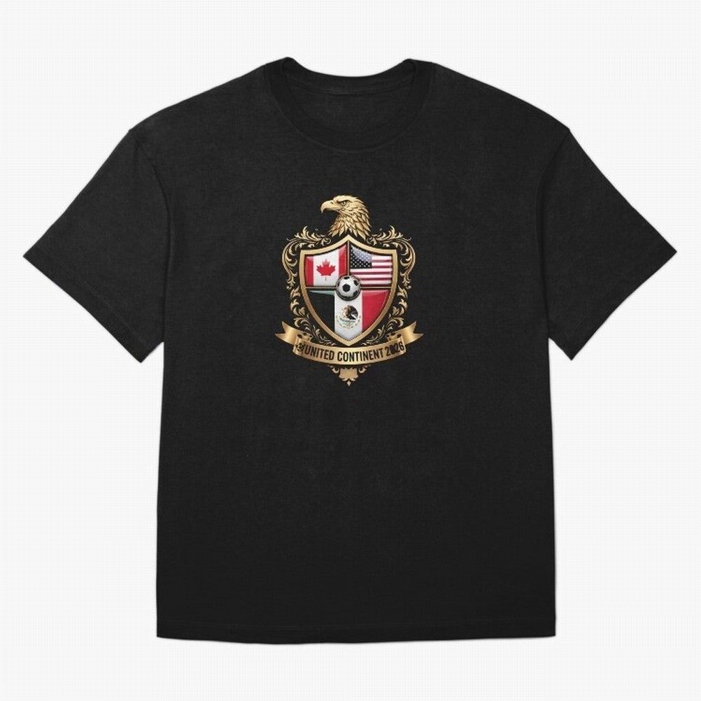 Golden Continental Eagle Soccer World Cup Crest 2026 T-Shirt_83050983 Classic T-Shirt Represent FIFA World Cup 2026 USA Canada Mexico for Fans of CR7 and France and Portugal, Bringing Football Passion, Legendary Performances, Festival Vibes and