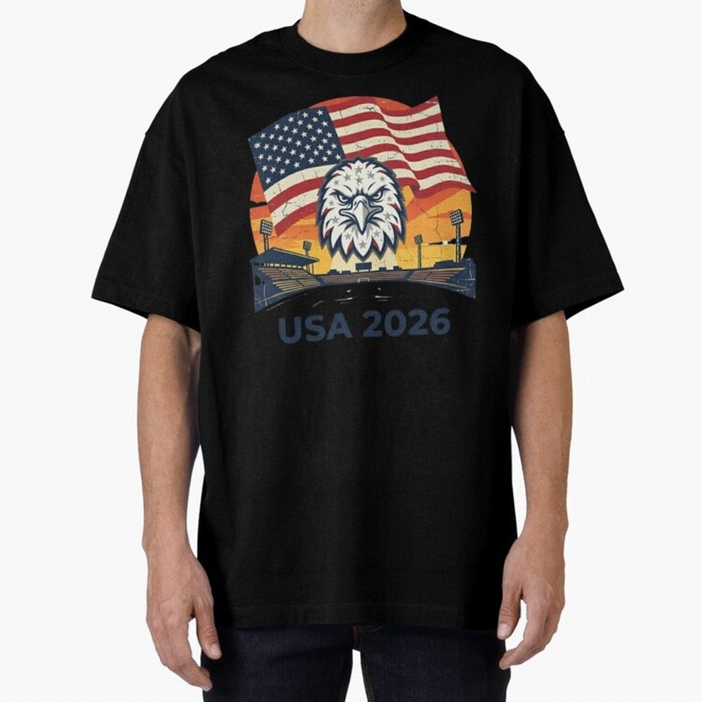American Eagle 2026 USA World Cup Classic T-Shirt Capture Stadium Memories from Match Day Hype around FIFA World Cup 2026 USA Canada Mexico, Messi, Argentina and Brazil, Match Day Excitement, Supporter Culture, Golden Goals and Global Football