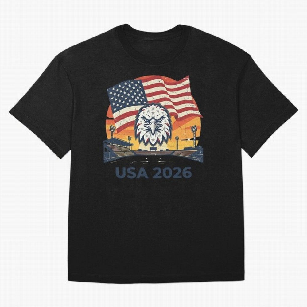 American Eagle 2026 USA World Cup Classic T-Shirt Capture Stadium Memories from Match Day Hype around FIFA World Cup 2026 USA Canada Mexico, Messi, Argentina and Brazil, Match Day Excitement, Supporter Culture, Golden Goals and Global Football