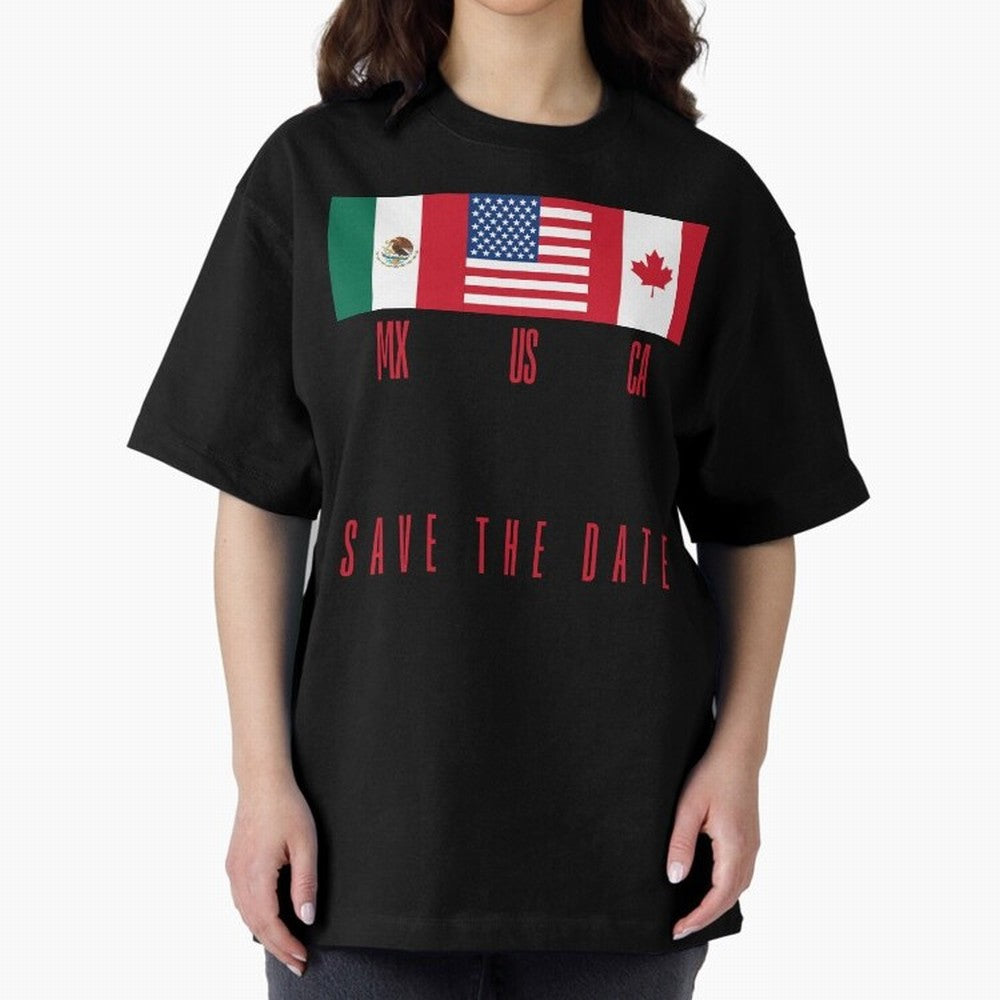 2026 World Cup Opening & Final ¨C Azteca Stadium Mexico & MetLife Stadium USA ¨C Football Design with Mexican, Canadian & US Flags Classic T-Shirt Make Every Kick Count in the FIFA World Cup 2026 Group Stage Journey through Mbappe and Neymar