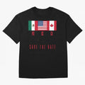 2026 World Cup Opening & Final ¨C Azteca Stadium Mexico & MetLife Stadium USA ¨C Football Design with Mexican, Canadian & US Flags Classic T-Shirt Make Every Kick Count in the FIFA World Cup 2026 Group Stage Journey through Mbappe and Neymar