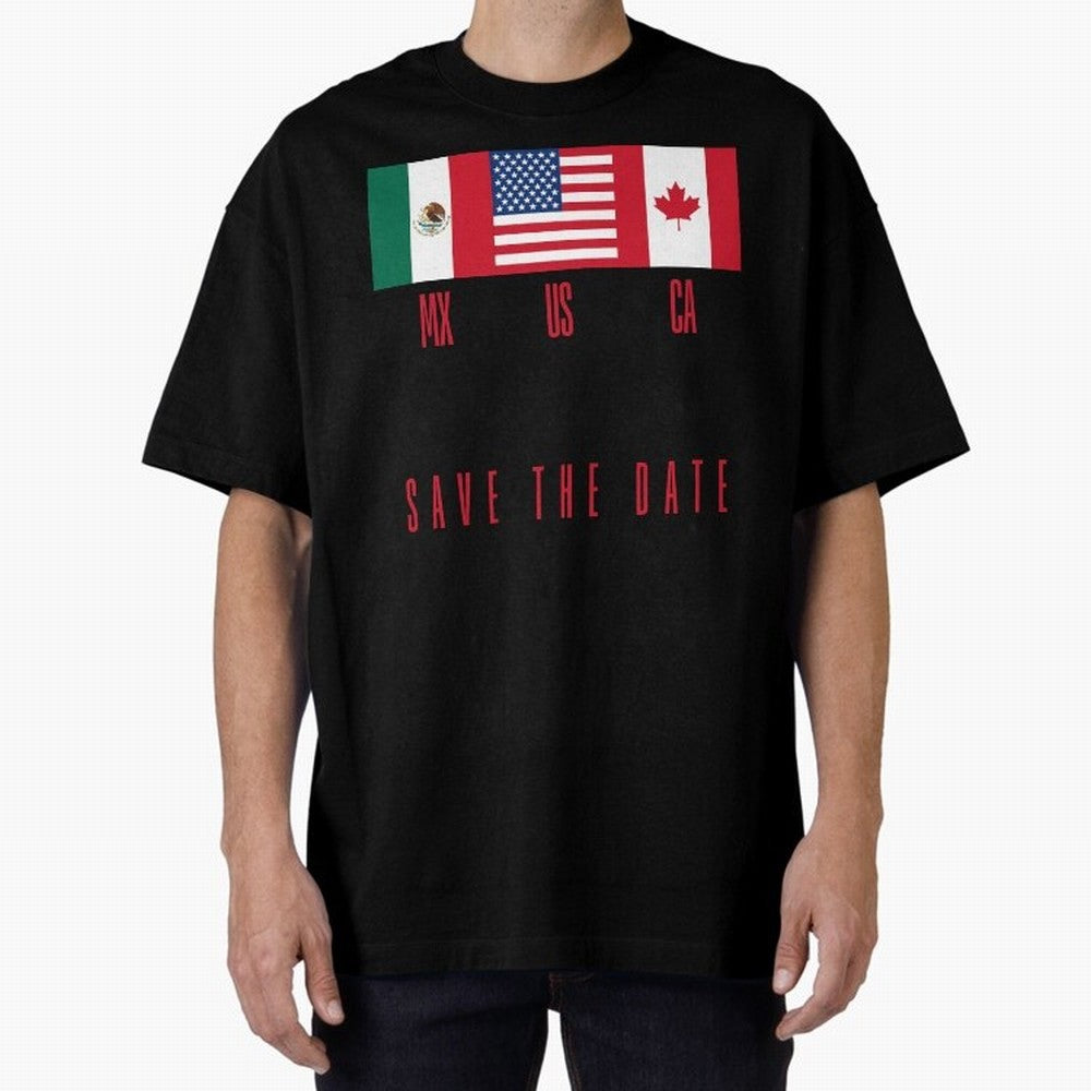 2026 World Cup Opening & Final ¨C Azteca Stadium Mexico & MetLife Stadium USA ¨C Football Design with Mexican, Canadian & US Flags Classic T-Shirt Make Every Kick Count in the FIFA World Cup 2026 Group Stage Journey through Mbappe and Neymar