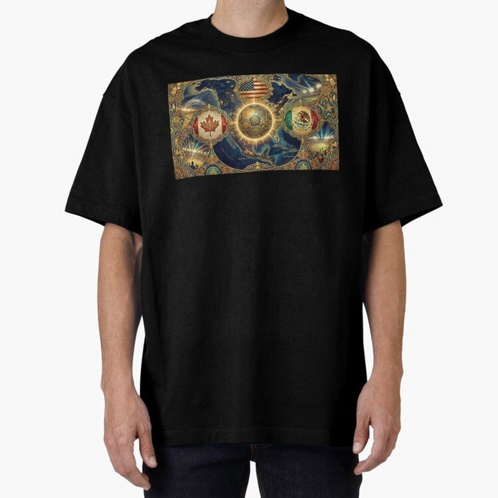 World Cup 2026 Hosts Illustrated Classic T-Shirt Show Championship Spirit for Global Football Passion for FIFA World Cup 2026 USA Canada Mexico, Driven by Neymar, England and Germany, Global Supporter Spirit, Legendary Goals, National Colors and