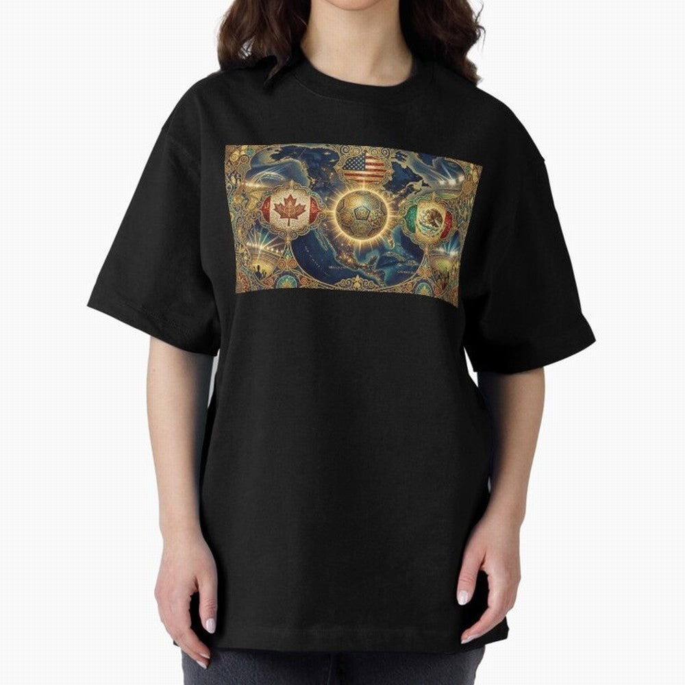 World Cup 2026 Hosts Illustrated Classic T-Shirt Show Championship Spirit for Global Football Passion for FIFA World Cup 2026 USA Canada Mexico, Driven by Neymar, England and Germany, Global Supporter Spirit, Legendary Goals, National Colors and