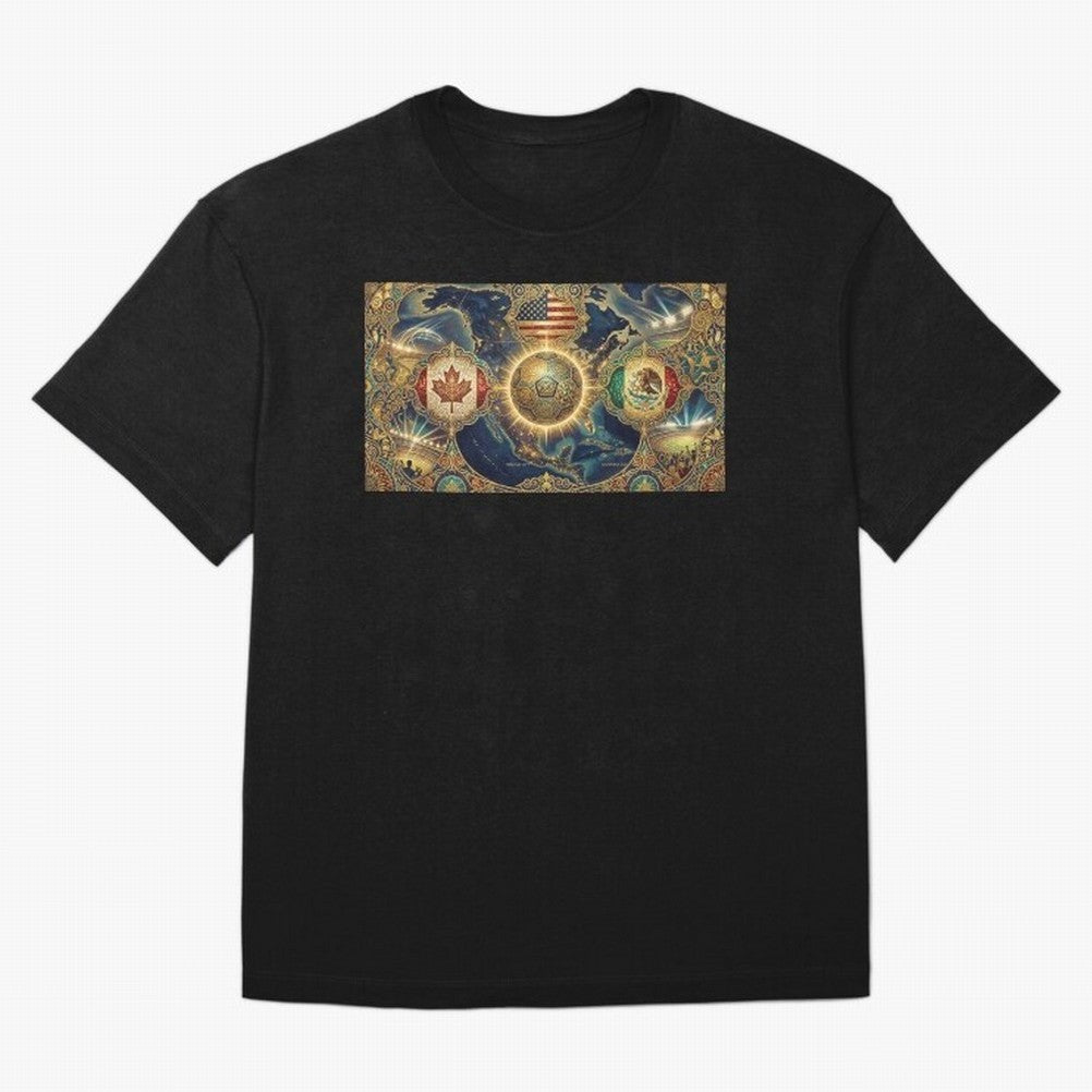 World Cup 2026 Hosts Illustrated Classic T-Shirt Show Championship Spirit for Global Football Passion for FIFA World Cup 2026 USA Canada Mexico, Driven by Neymar, England and Germany, Global Supporter Spirit, Legendary Goals, National Colors and
