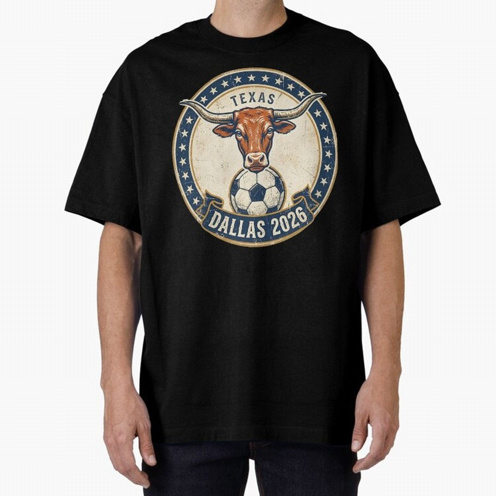Dallas Texas 2026 World Cup Host City Vintage Football Badge Classic T-Shirt Feel the Heartbeat of FIFA World Cup 2026 for Fans of CR7 and England and Germany, Bringing Goal Celebration Energy, Supporter Heritage, Football Icons and Worldwide