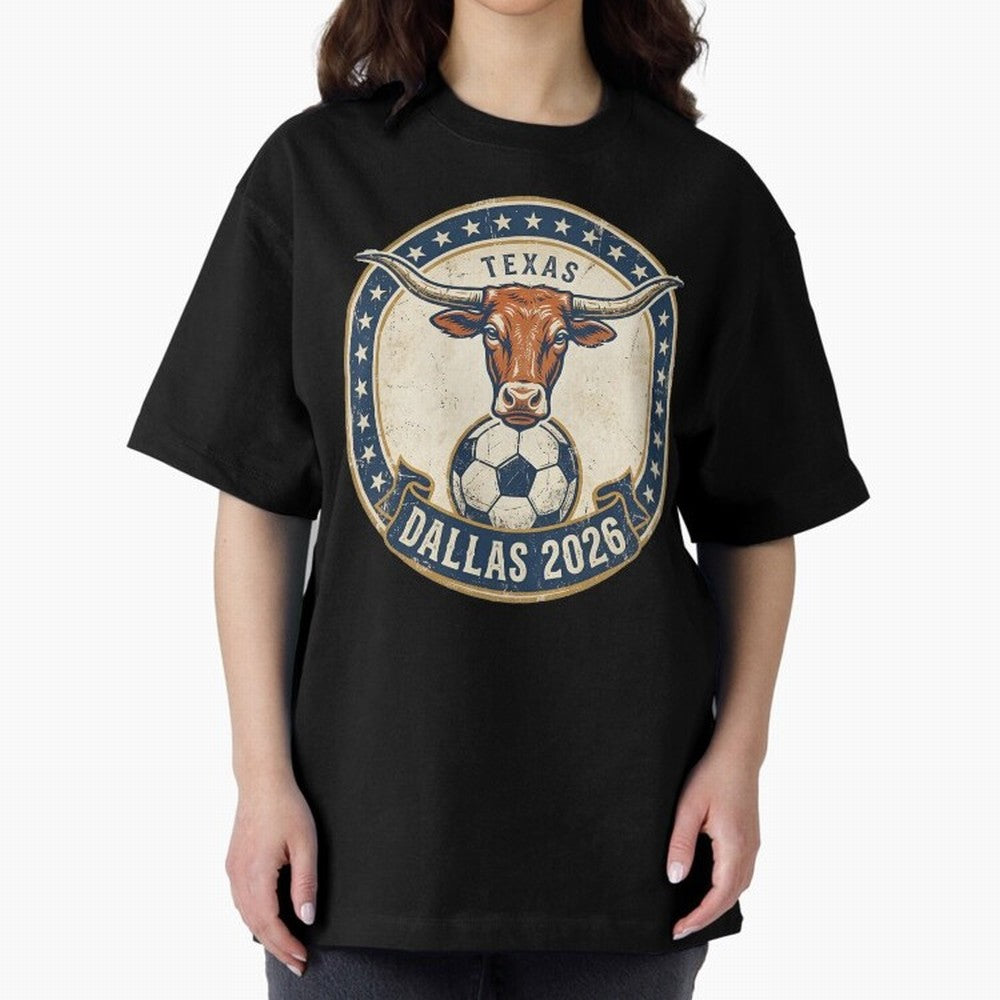 Dallas Texas 2026 World Cup Host City Vintage Football Badge Classic T-Shirt Feel the Heartbeat of FIFA World Cup 2026 for Fans of CR7 and England and Germany, Bringing Goal Celebration Energy, Supporter Heritage, Football Icons and Worldwide