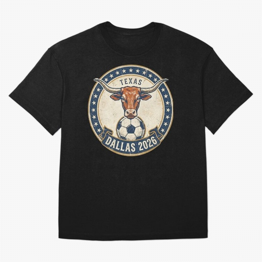 Dallas Texas 2026 World Cup Host City Vintage Football Badge Classic T-Shirt Feel the Heartbeat of FIFA World Cup 2026 for Fans of CR7 and England and Germany, Bringing Goal Celebration Energy, Supporter Heritage, Football Icons and Worldwide