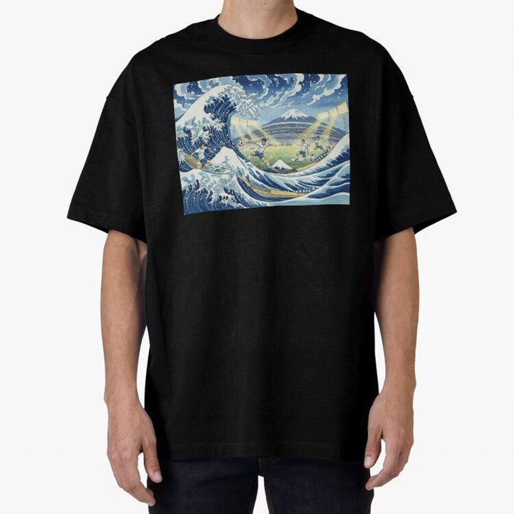 Soccer Players in Hokusai Waves Japan Classic T-Shirt Share the Excitement of FIFA World Cup 2026 USA Canada Mexico Spirit, Featuring Argentina, Cristiano Ronaldo, Fan Favorite Moments, National Team Passion, Big Match Drama and Soccer History;