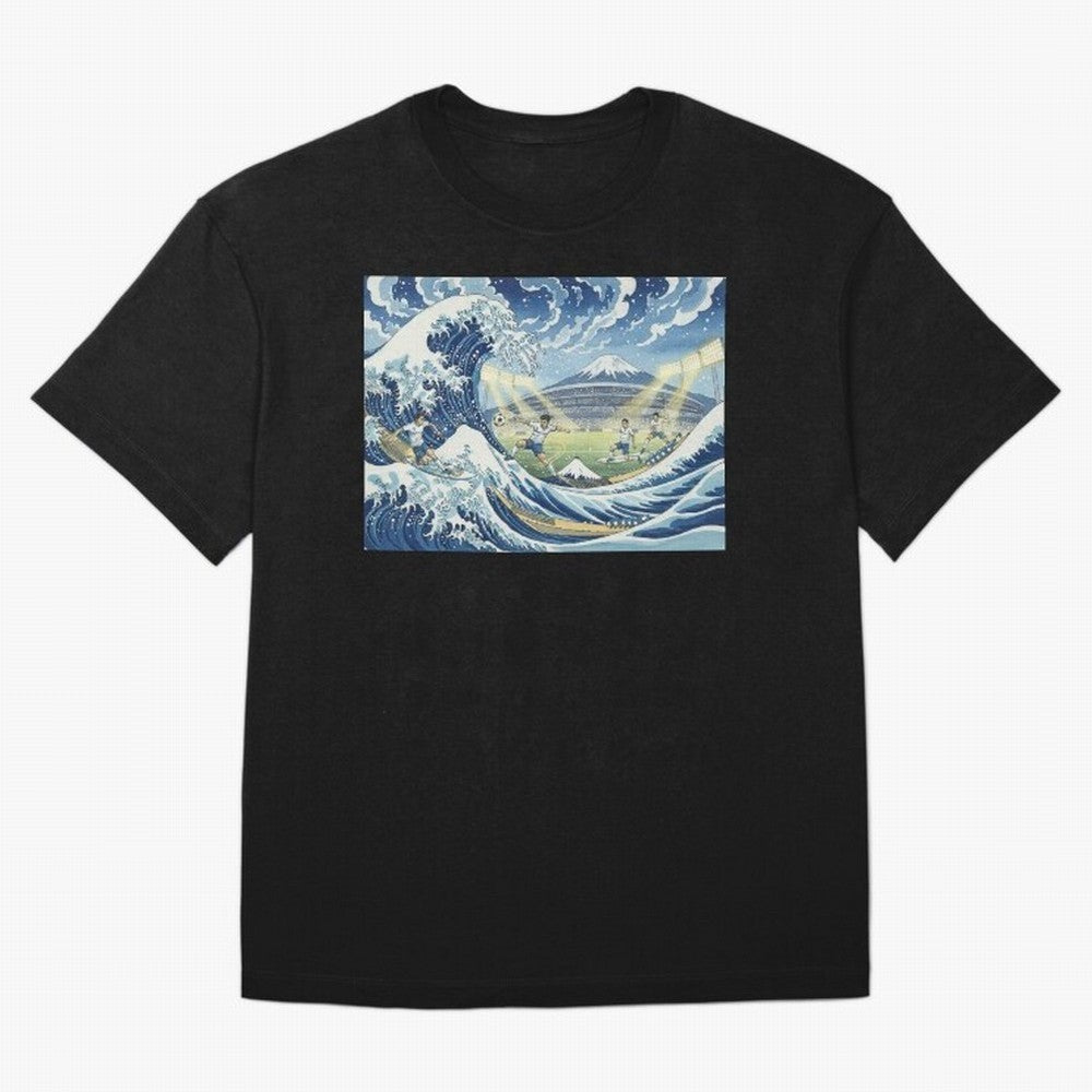 Soccer Players in Hokusai Waves Japan Classic T-Shirt Share the Excitement of FIFA World Cup 2026 USA Canada Mexico Spirit, Featuring Argentina, Cristiano Ronaldo, Fan Favorite Moments, National Team Passion, Big Match Drama and Soccer History;